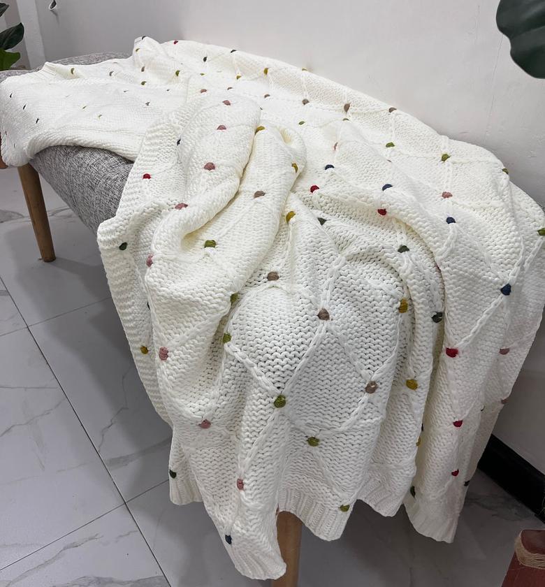 Knitted throw blanket  image