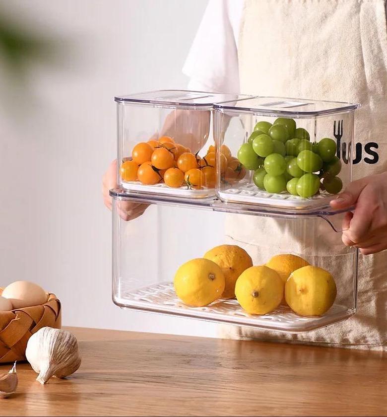 Fridge Container with Drainer (Set of 3) image