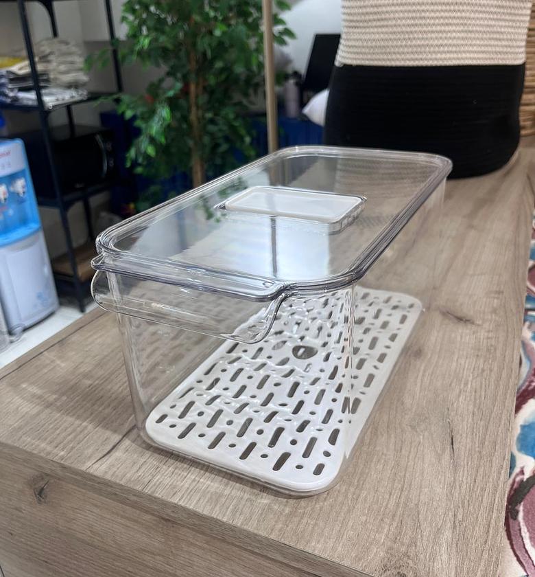 Clear Fridge Container With Drain image