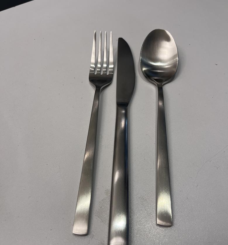 Matte brushed silver cutlery  image