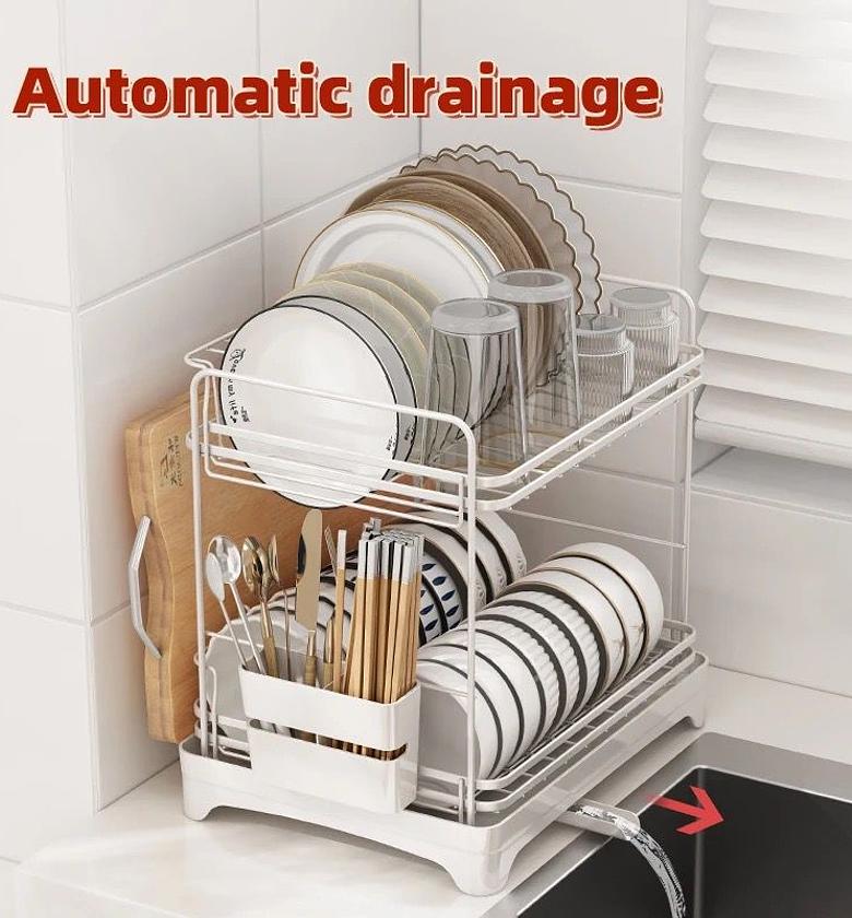 Dish Draying  Rack with drain  image