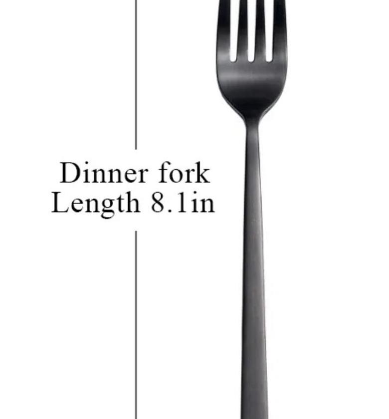 Matte brushed black cutlery set image