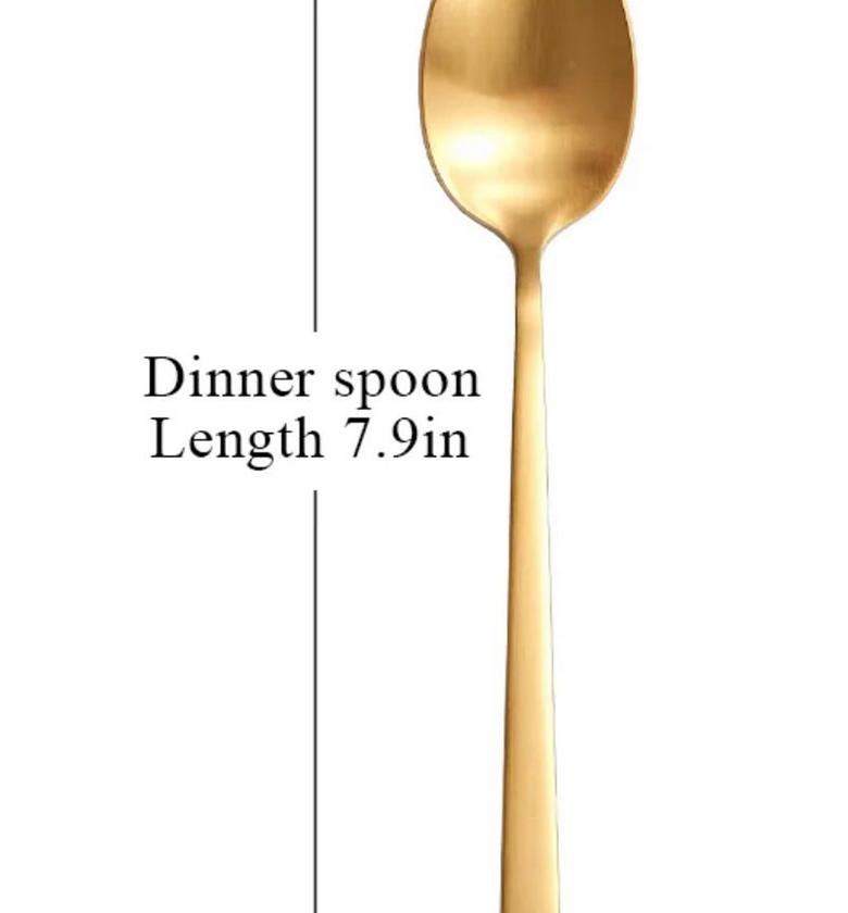 Matte brushed gold cutlery set image