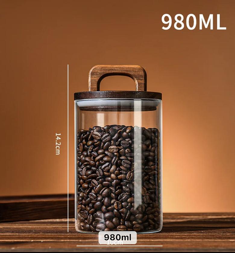 Acacia glass canister  image